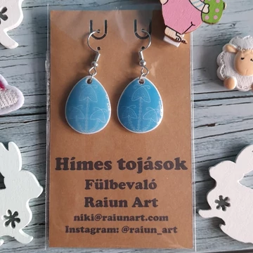 kék pillangós mintájú fülbevaló