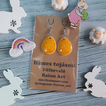 sárga tulipános mintájú fülbevaló