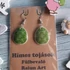 Kép 1/4 - zöld hatrózsás mintájú fülbevaló